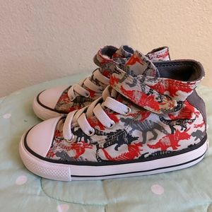 Converse High Top Dinosaur Little Kids Sneakers size 9